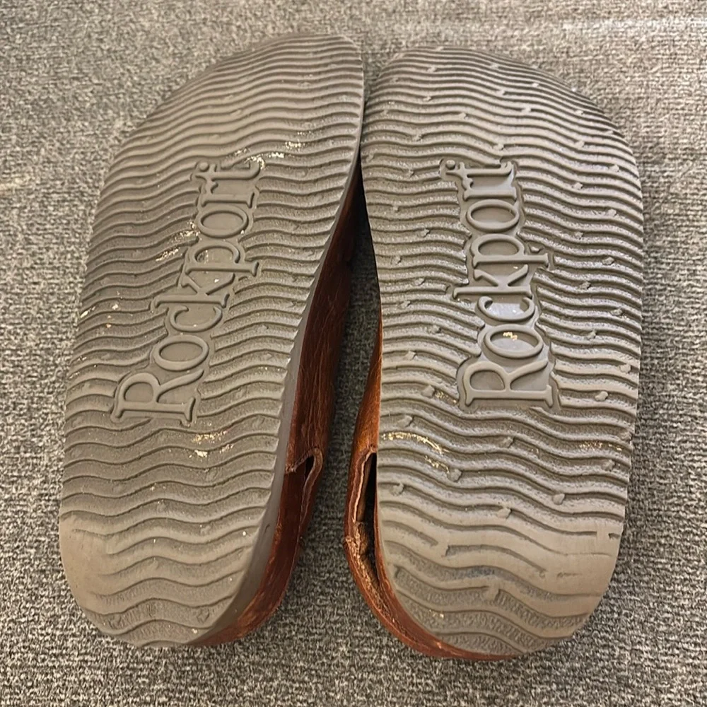 Rockport #M1909‎ brown Leather Men’s Sandals Size 10